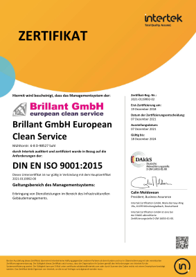 Zertifikat Brillant ISO 9001 kl